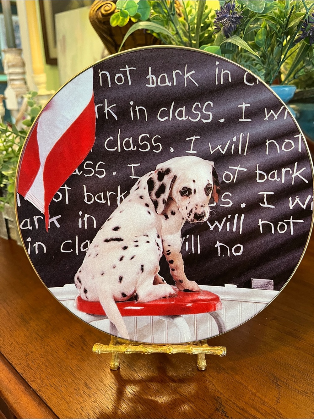 Hamilton Collection- Comical Dalmatians Plate (0602A) I Will Not Bark In Class